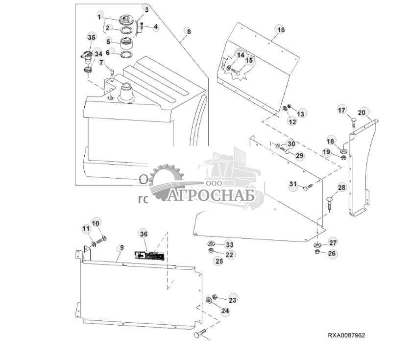 ОПОРЫ ПРАВОГО ТОПЛИВНОГО БАКА 